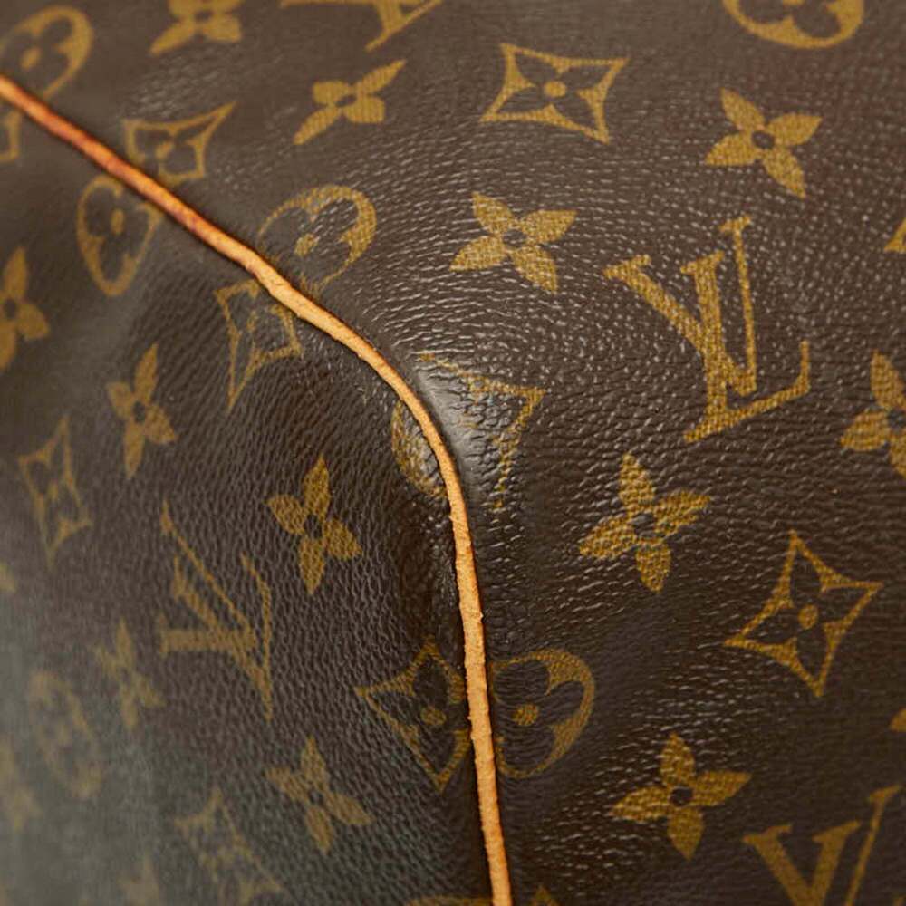 LOUIS VUITTON Authentic Brown Monogram Leather Keepall 55 Boston Bag - Picture 4 of 14